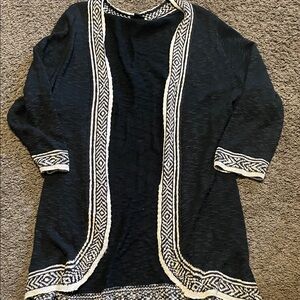 Torrid Black and White Patterned Cardigan